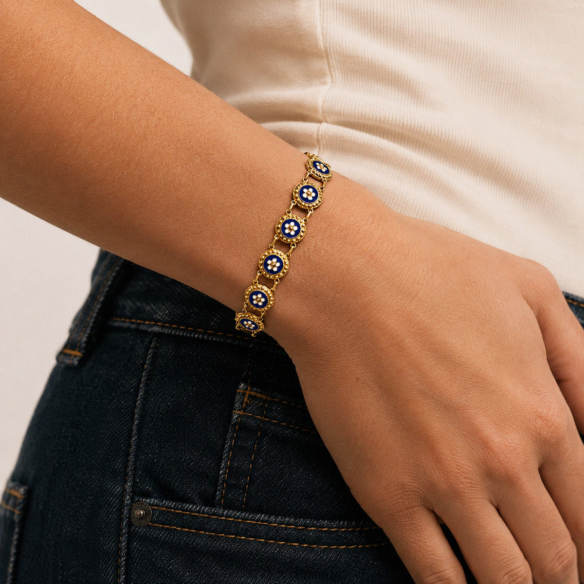 Pulseira Caramujo em Prata Dourada