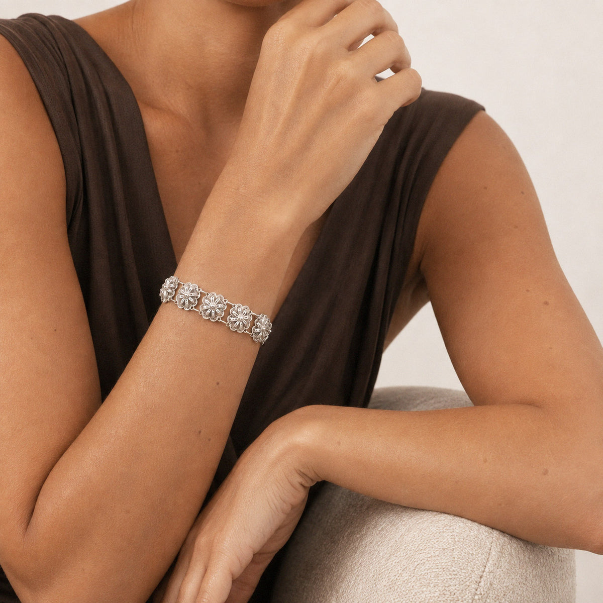 Pulseira Cosmea em Prata
