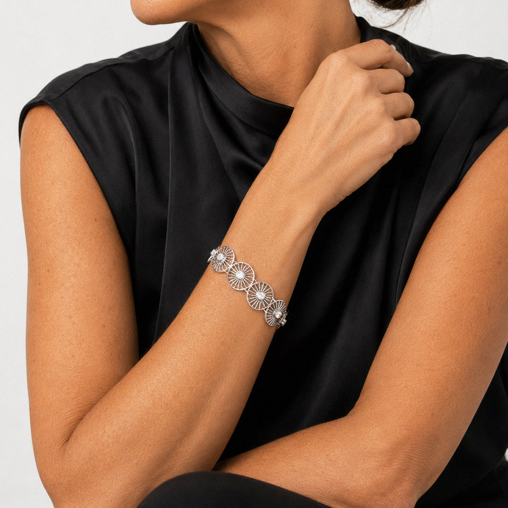 Pulseira Roda de Fiandeira em Prata