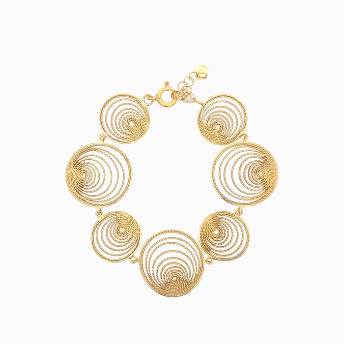 Pulseira Maré em Prata Dourada