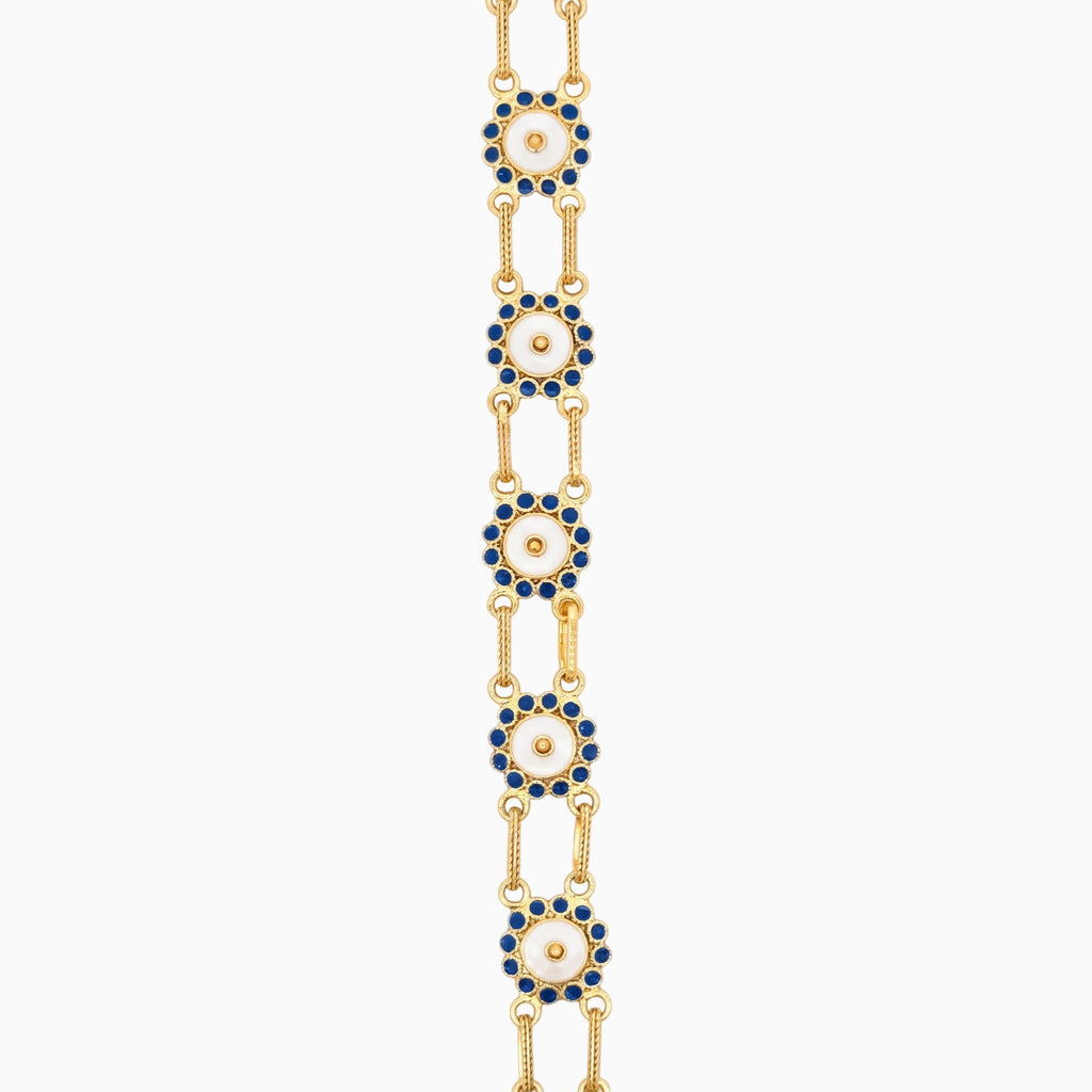 Pulseira com Esmalte em Prata Dourada