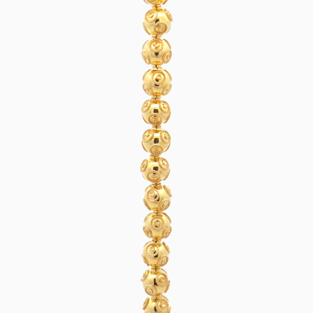 Pulseira Contas de Viana Pequenas em Prata Dourada