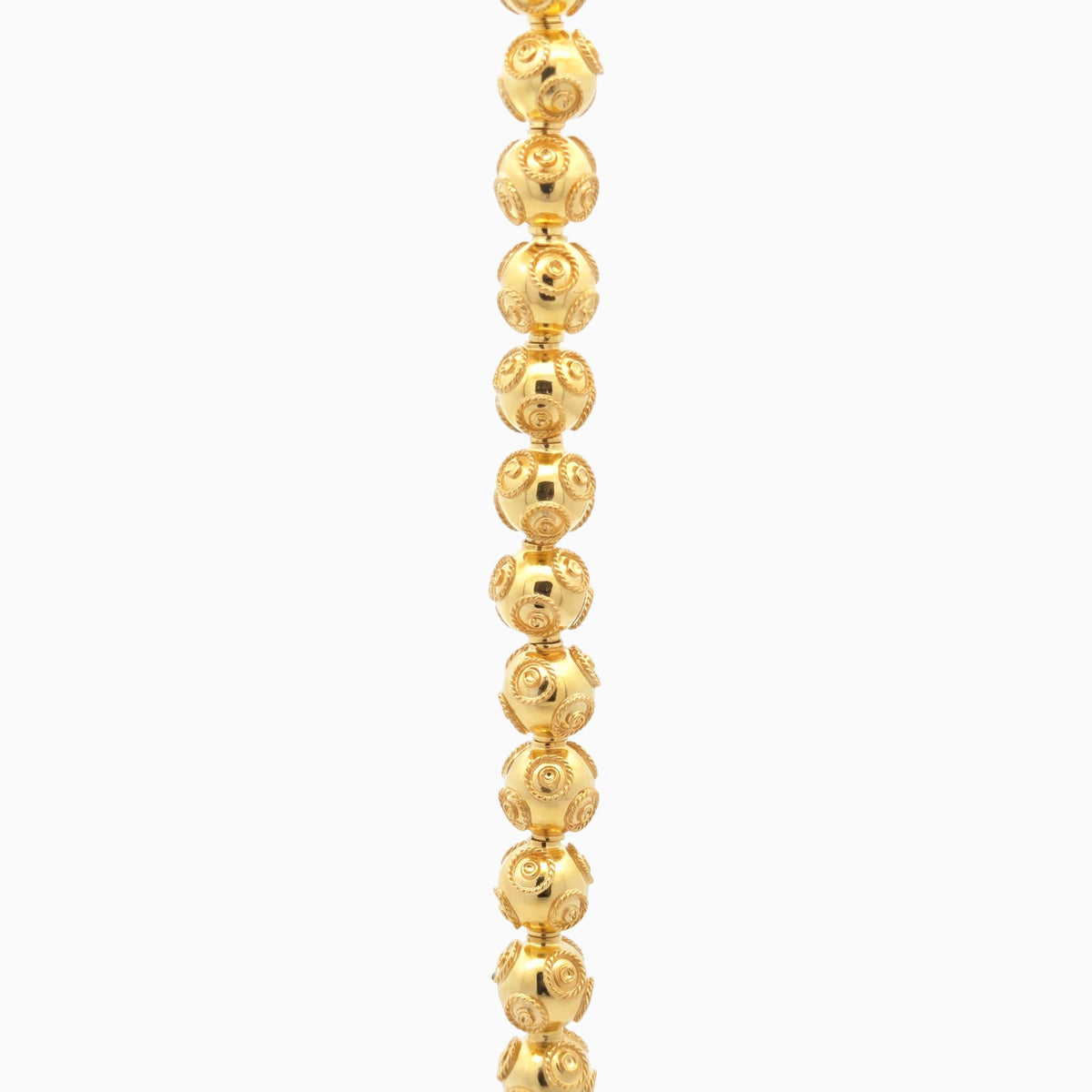Pulseira Contas de Viana Pequenas em Prata Dourada