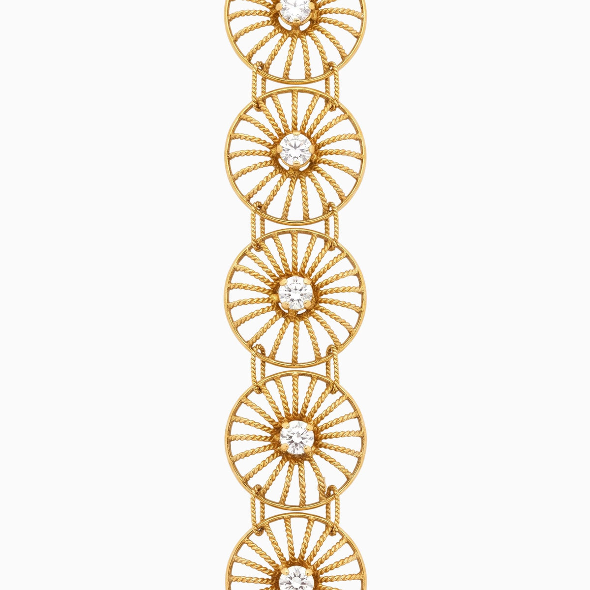 Pulseira Roda de Fiandeira em Prata Dourada