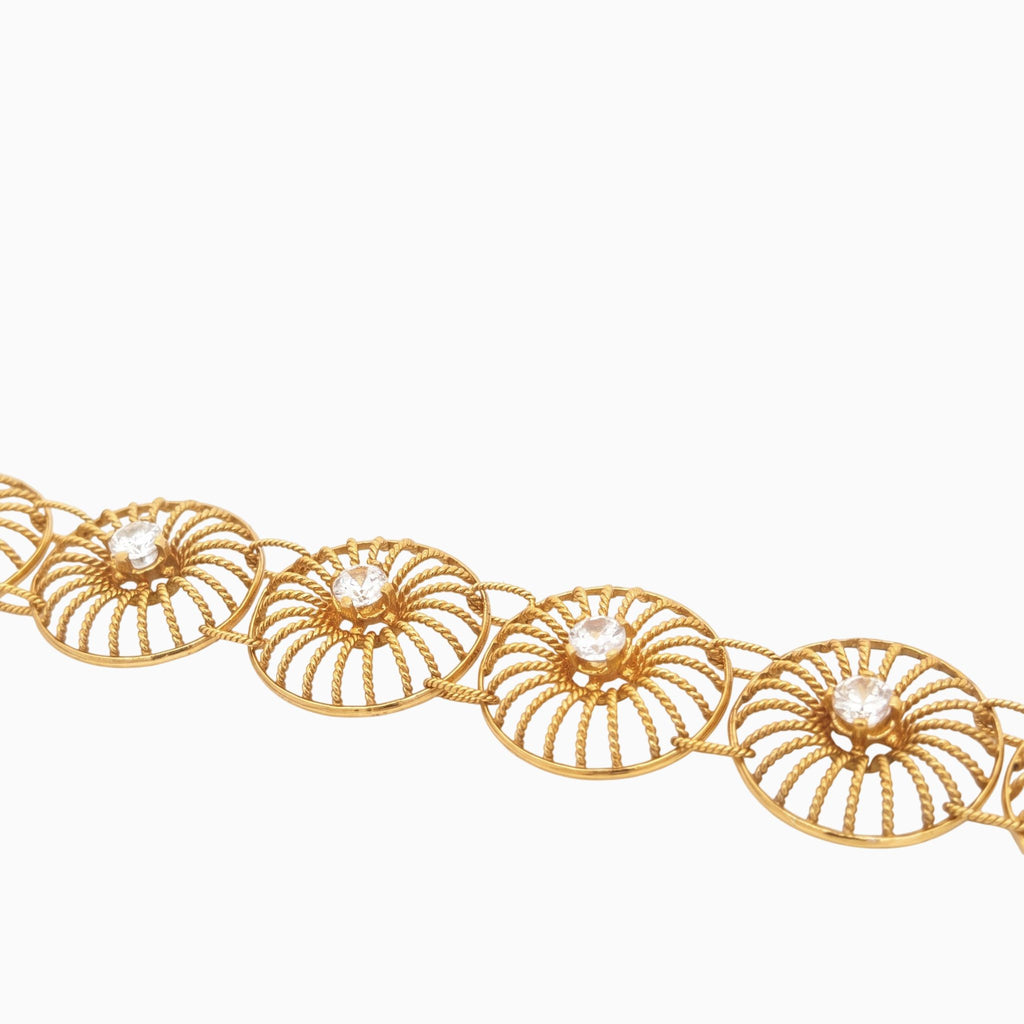 Pulseira Roda de Fiandeira em Prata Dourada