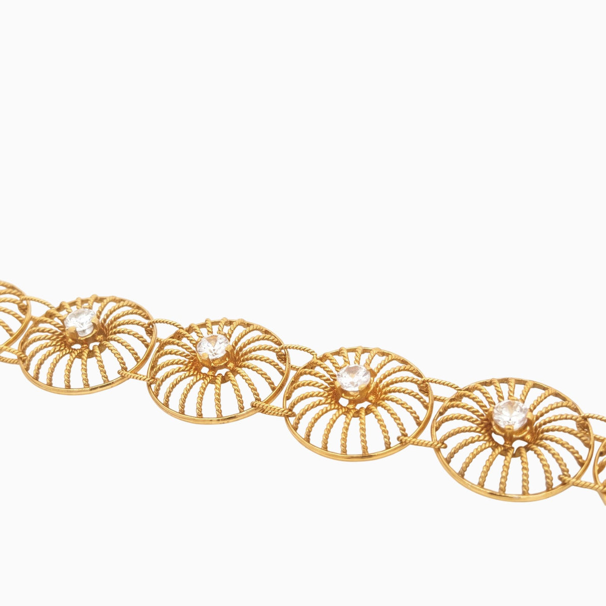 Pulseira Roda de Fiandeira em Prata Dourada