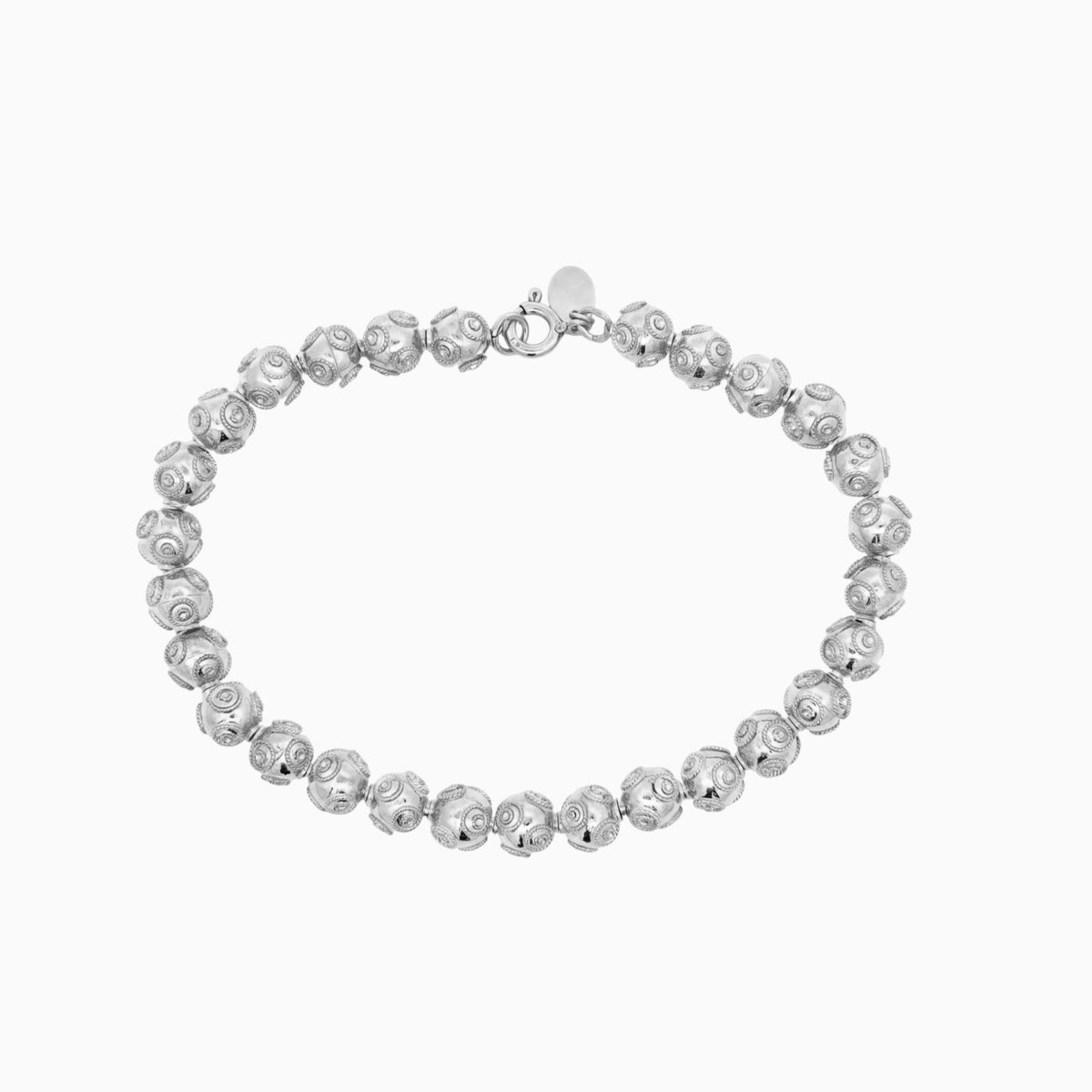 Pulseira Contas de Viana Pequenas em Prata