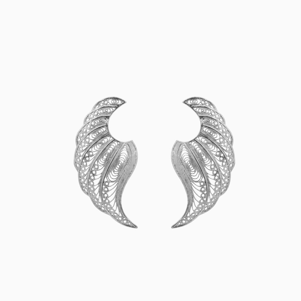 Brincos Asas de Anjo em Prata